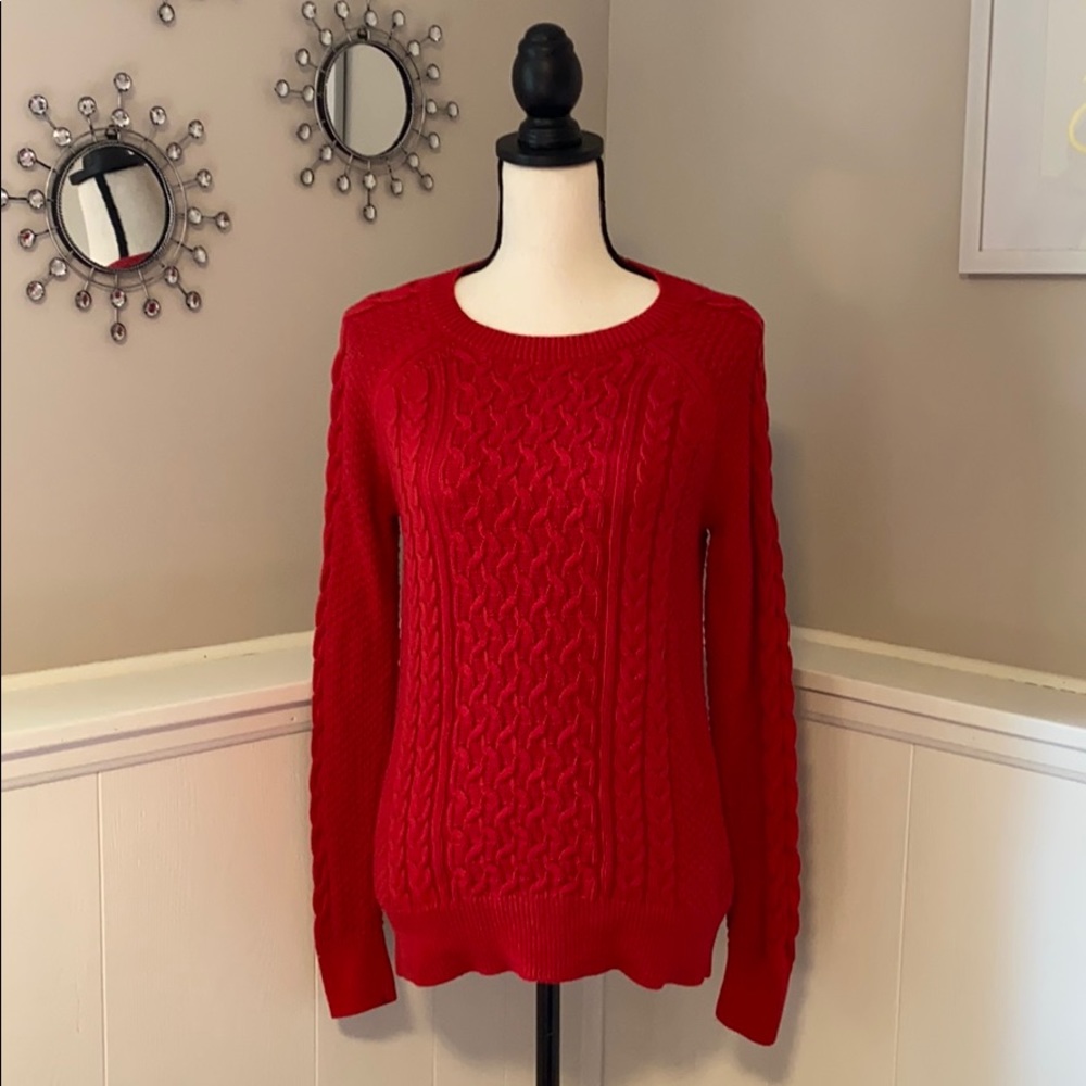 Gap Cable Knit Red Sweater Size XS